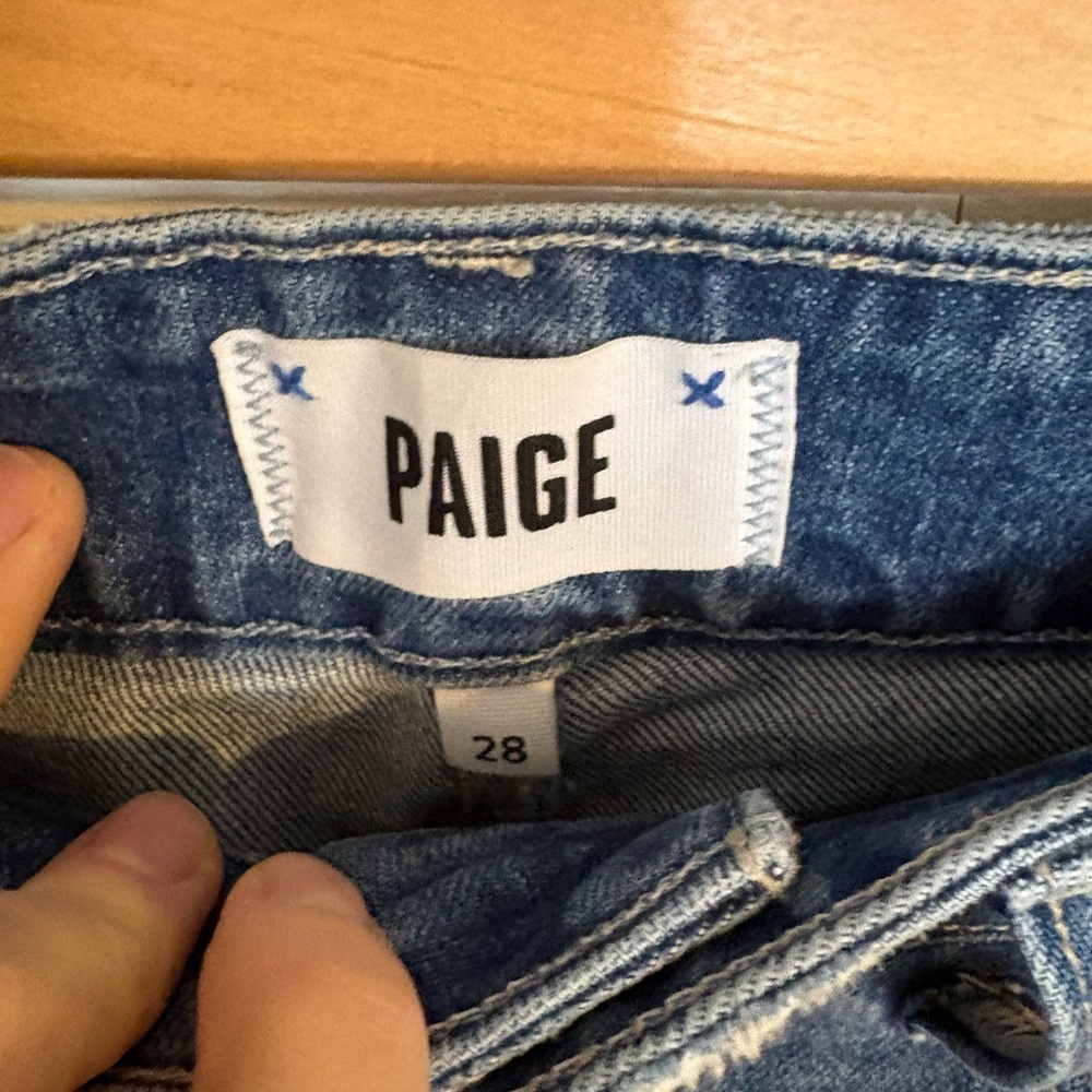 PAIGE Sasha High Rise Wide Leg Jeans Magnifique Wash Size 28, 32” Inseam - Picture 4 of 7